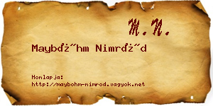 Mayböhm Nimród névjegykártya
